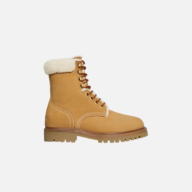 셀린느 KURT 레이스업 미드 부츠 브라운