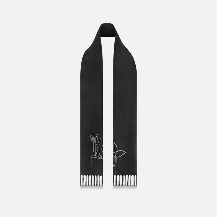 루이비통 LV 스티치 블랙 스카프