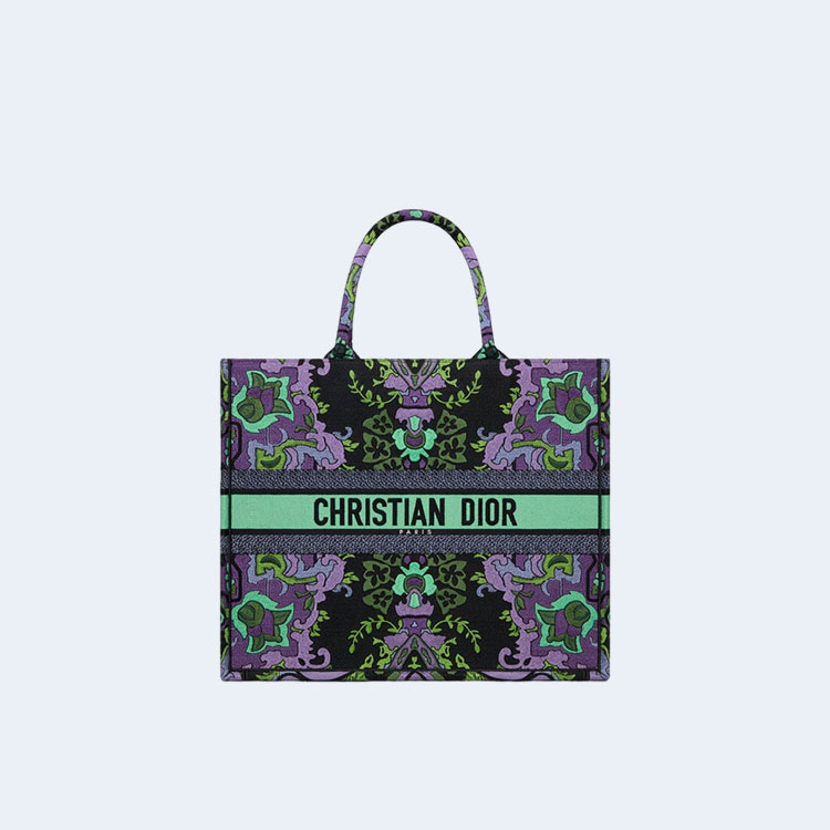 디올 인디언 퍼플 자수 북 토트 스몰 백