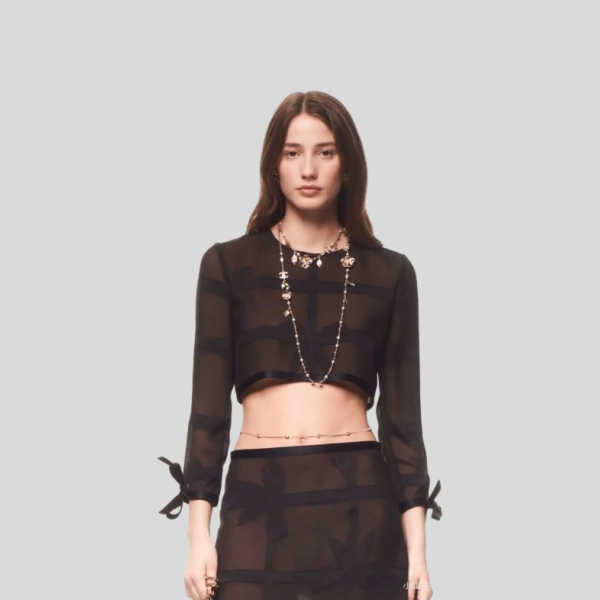 샤넬 실크 쇼트 탑