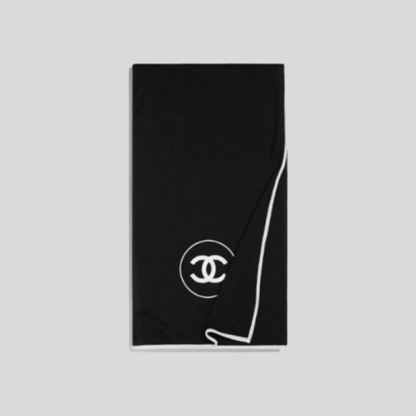 샤넬 클래식 실크 캐시미어 숄 블랙