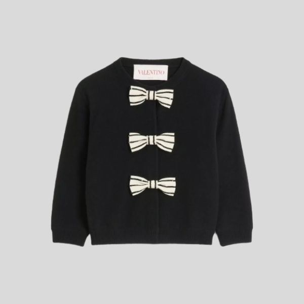 발렌티노 자수 리본 가디건