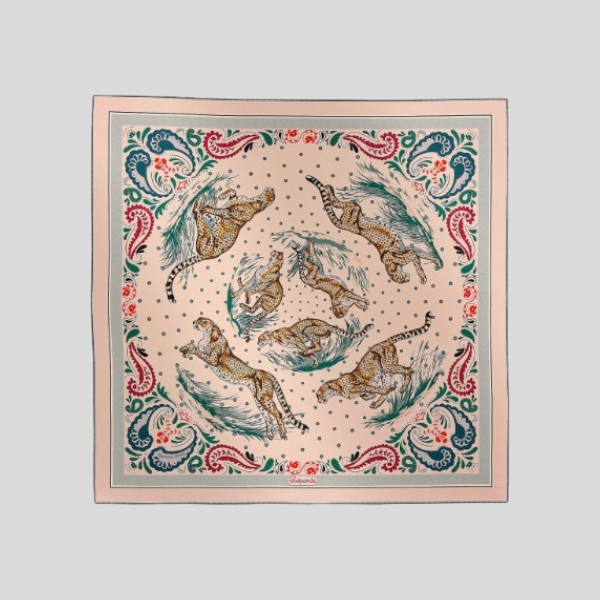 에르메스 양면 트윌 실크 오렌지