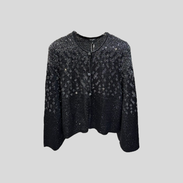 샤넬 스팽글 소매 가디건