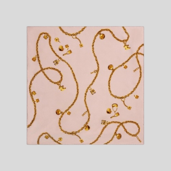 셀린느 체인 실크 스카프 핑크