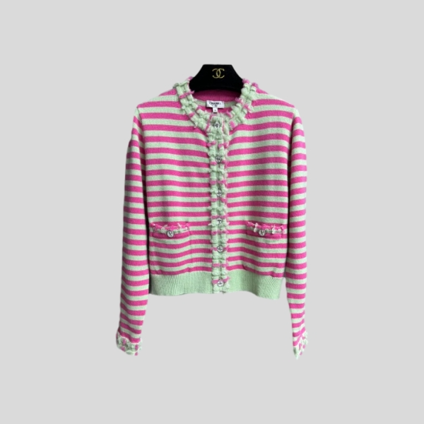 샤넬 스트라이프 가디건