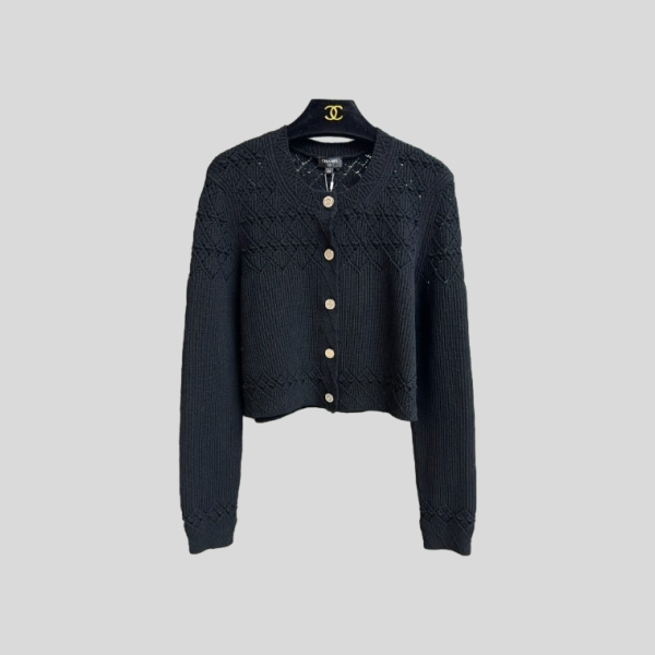 샤넬 플라워 가디건(화이트, 블랙)