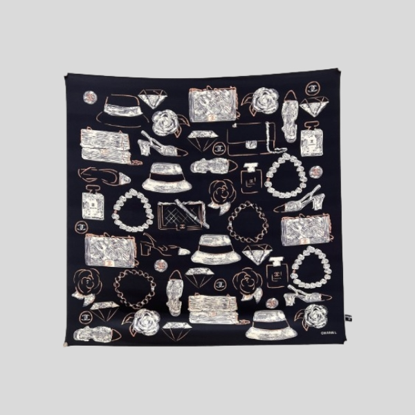 샤넬 아이템 컬렉션 스카프 블랙