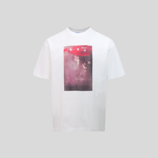 오프화이트 오버사이즈 반팔 티셔츠