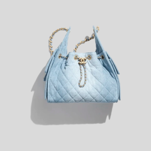 샤넬 25 스몰 버킷 드로스트링 백 (블루)
