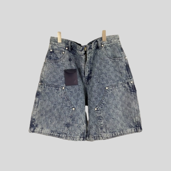 루이비통 25ss 헤비듀티 자카드 데님  반바지