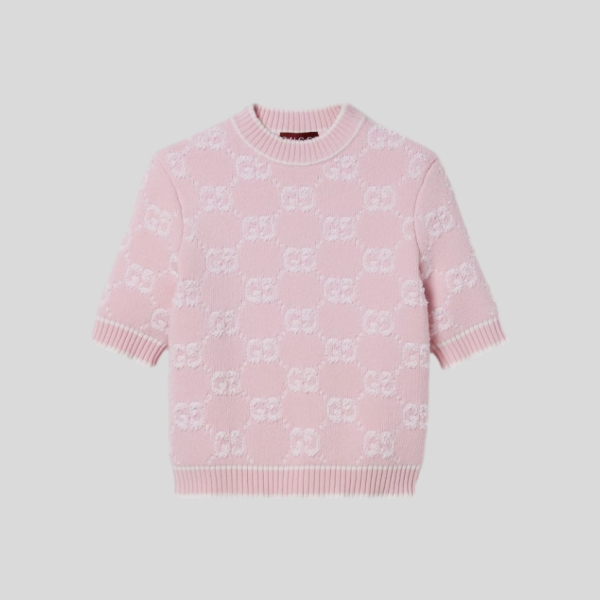 구찌 울 부클레 자카드 탑