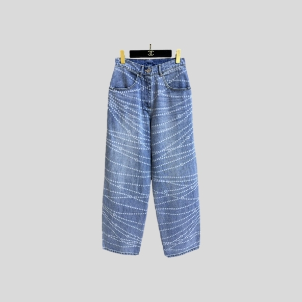 샤넬 진추 체인 와이드 레그 팬츠