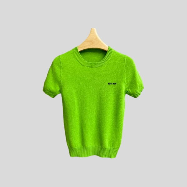 미우미우 캐시미어 반팔 블루, 그린
