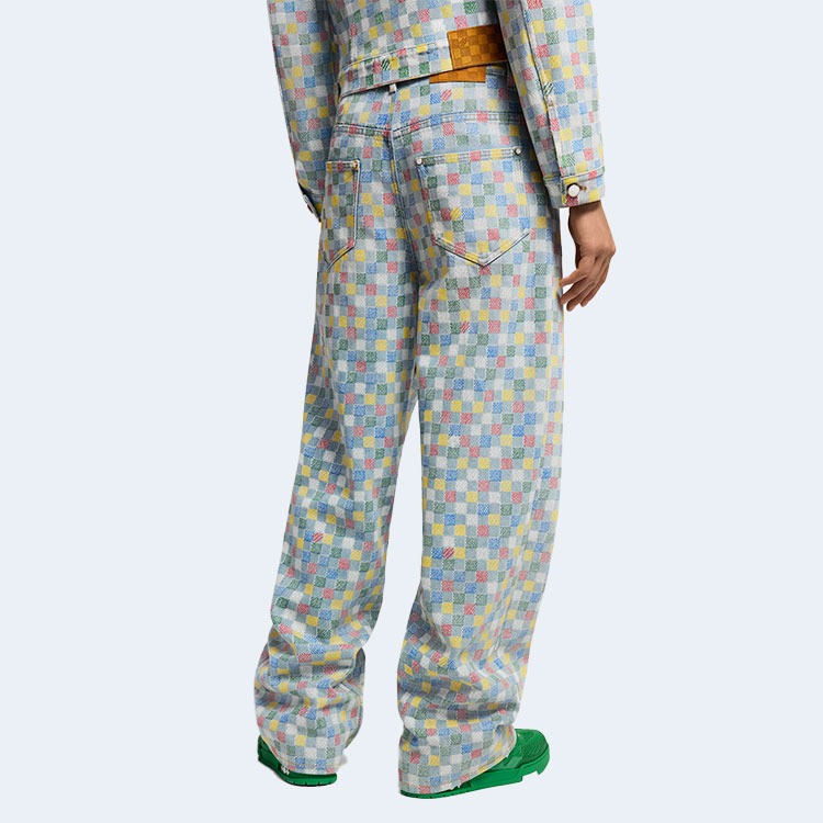 루이비통 다미에 데님 와이드 레그 팬츠 1AHBMI