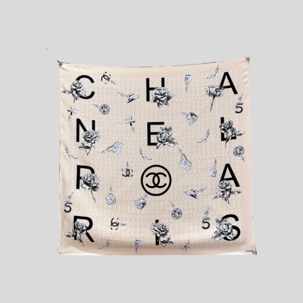 샤넬 까멜리아 펜던트 스카프 핑크