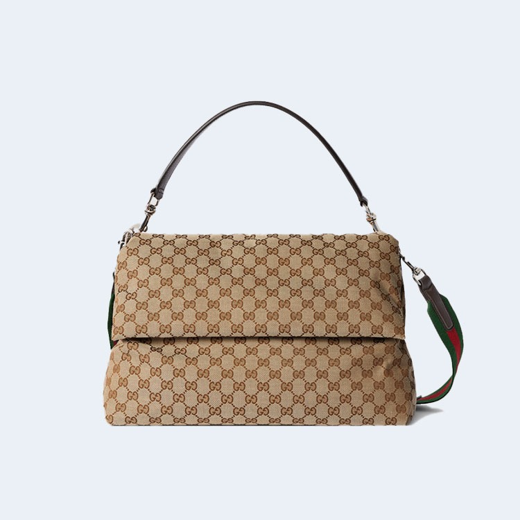 구찌 웹 디테일 미디엄 GG 크로스백 베이지