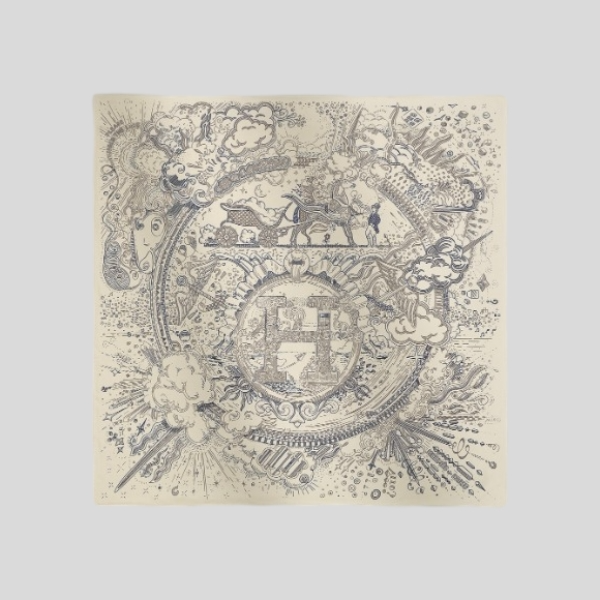 에르메스 스퀘어 스카프 블루