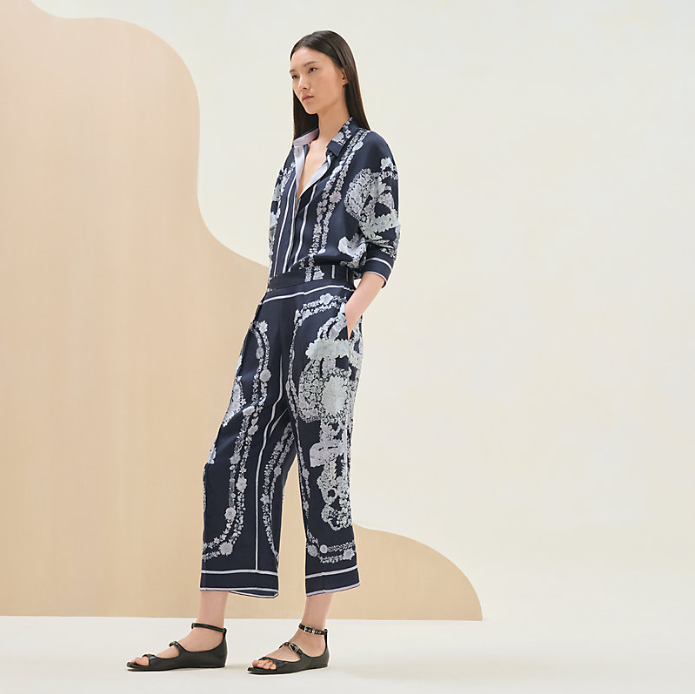 에르메스 실크 크롭 팬츠(2color)