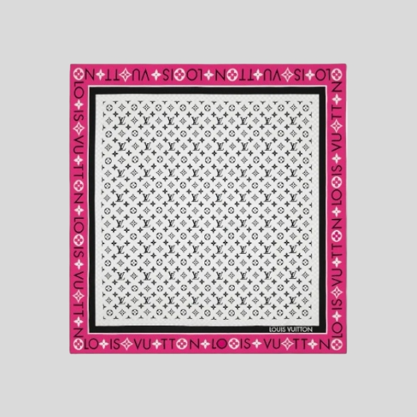 루이비통 모노그램 인피니티 스퀘어 스카프 로즈레드