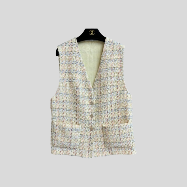 샤넬 트위드 민소매 조끼