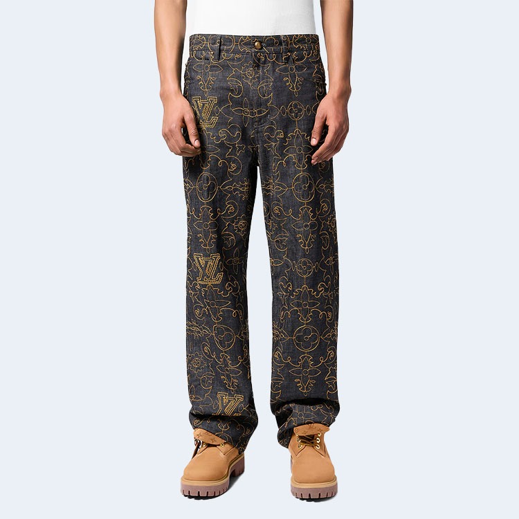 루이비통 엠브로이더드 데님 팬츠 1AFX92