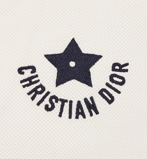 디올 코튼 블렌드 저지 디올리비에라 폴로 셔츠 화이트