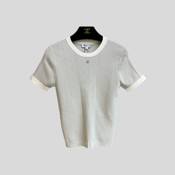 샤넬 니트 반팔(3color)
