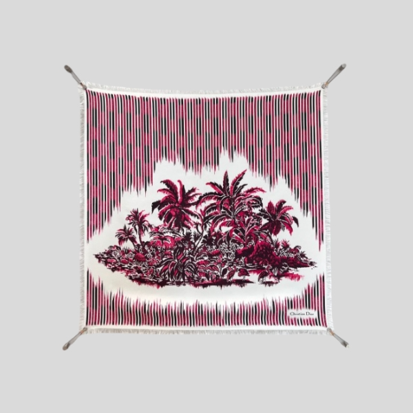 디올 팜 트리 스카프&리본 세트 레드