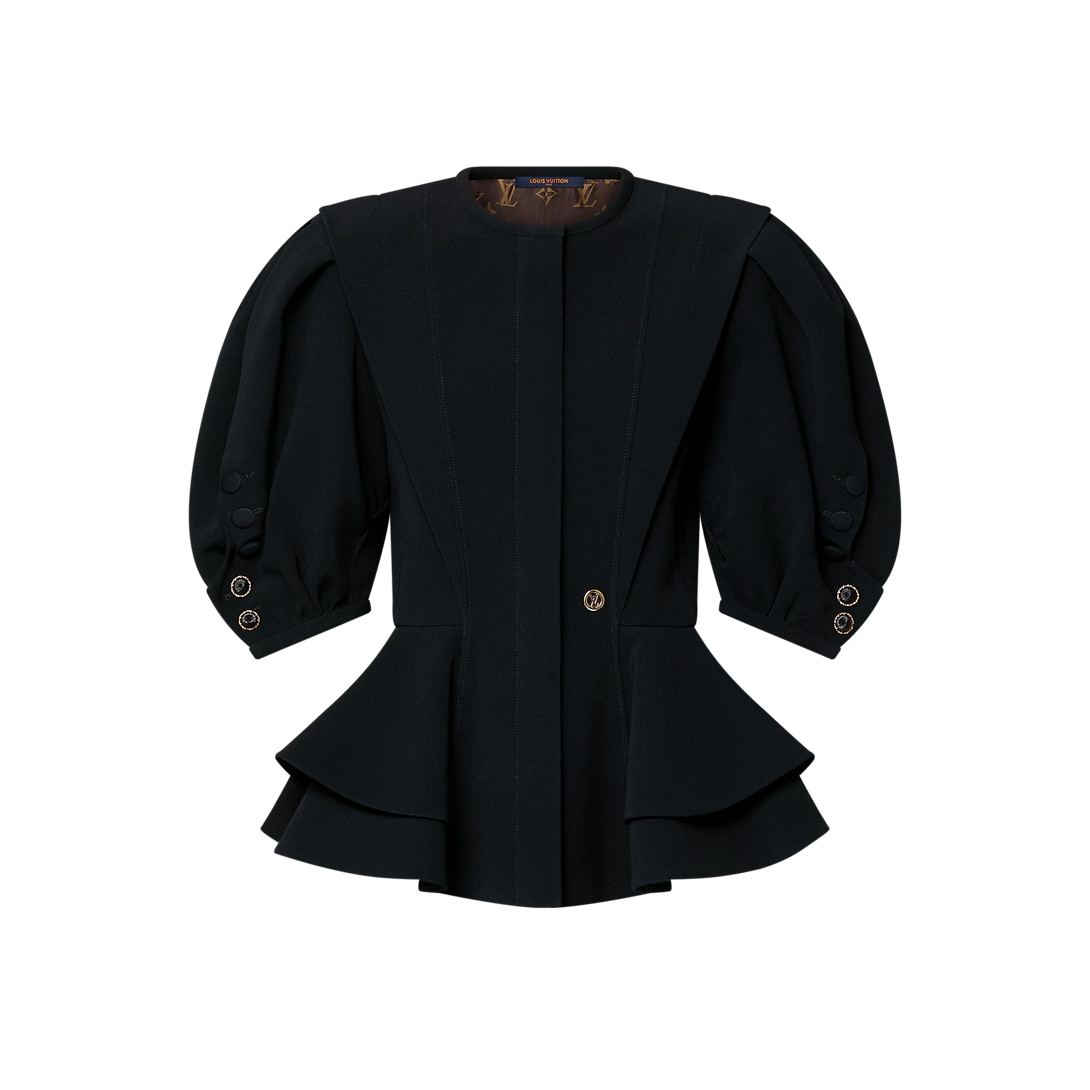 루이비통 퍼프 슬리브 페플럼 자킷