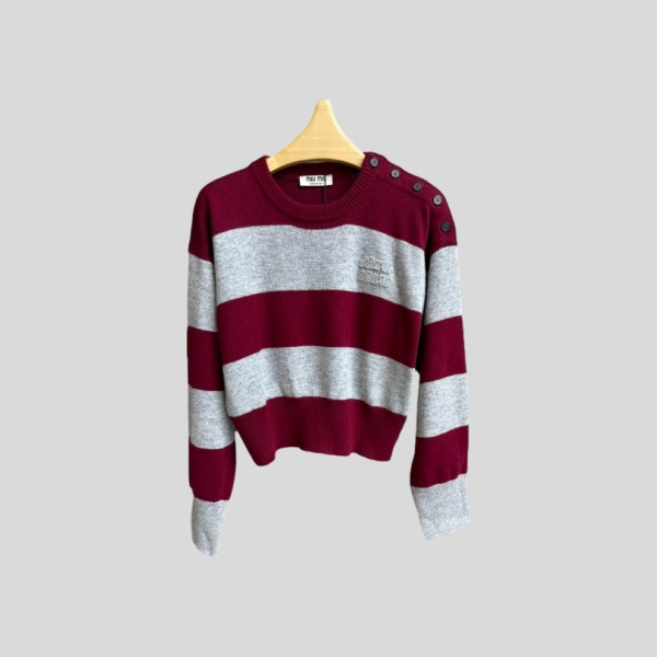 미우미우 콘트라스트 숏 스웨터