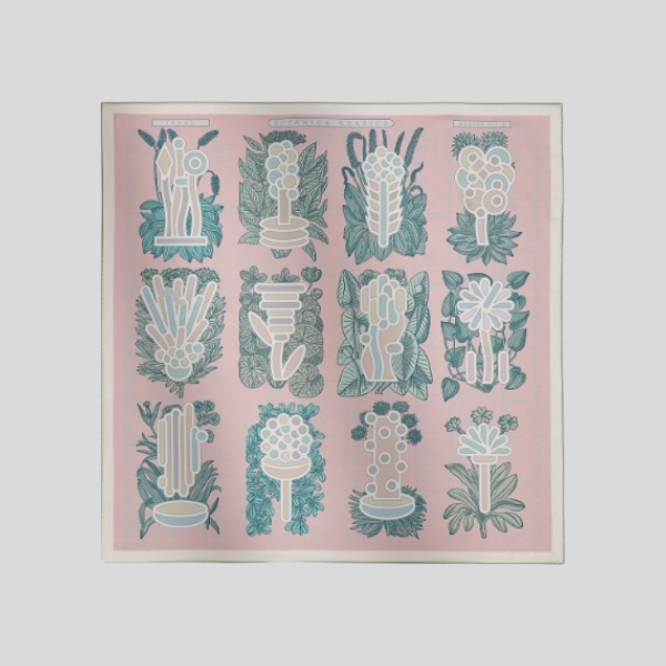 에르메스 양면 스카프 파우더 블루