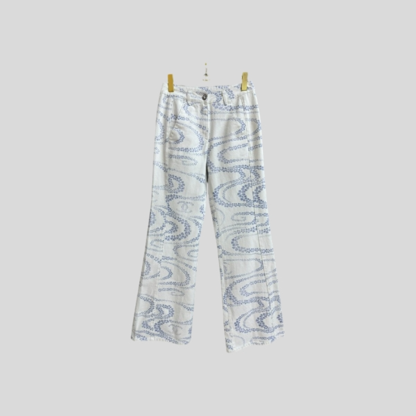 샤넬 꽃잎 패턴 팬츠