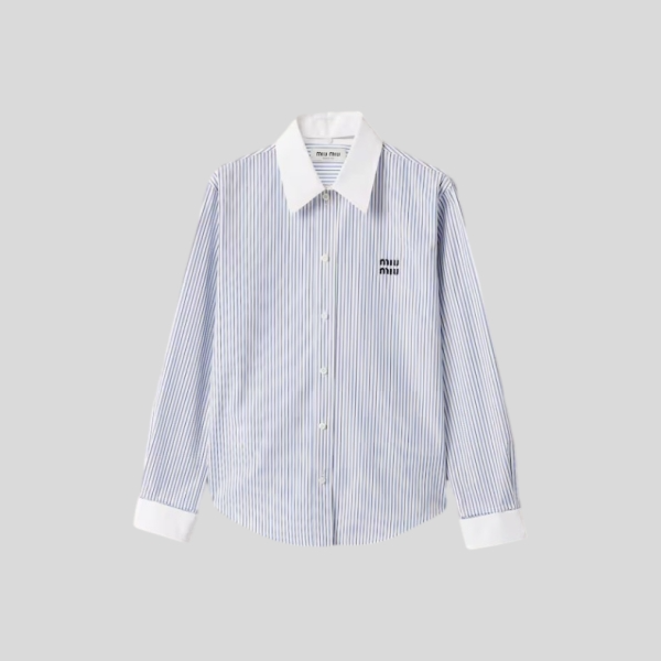 미우미우 스트라이프 포플린 셔츠