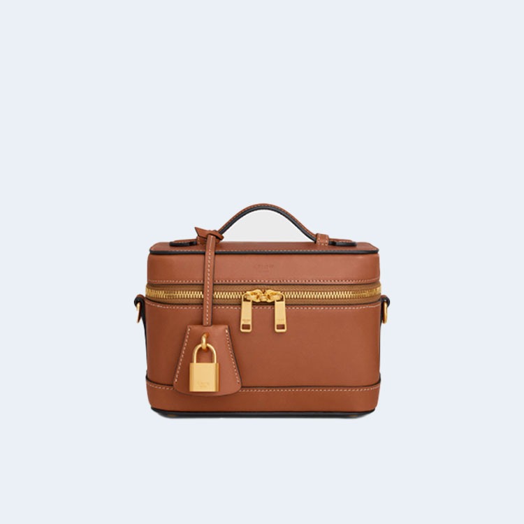 셀린느 베니티 백 스무스 새틴 카프스킨 탄