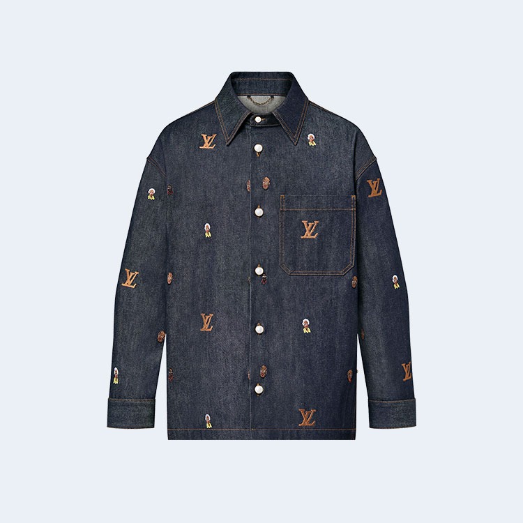 루이비통 자수 데님 오버셔츠 1AFHVC