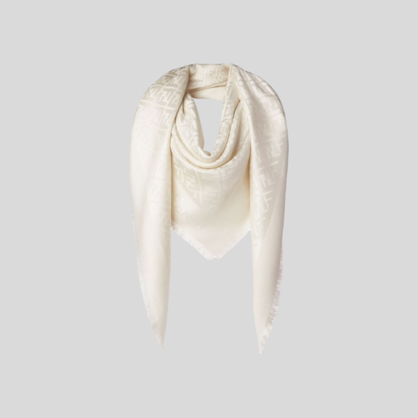 펜디 화이트 오가닉 실크 숄