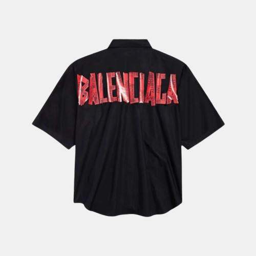 발렌시아가 테이프드 백 반팔 셔츠