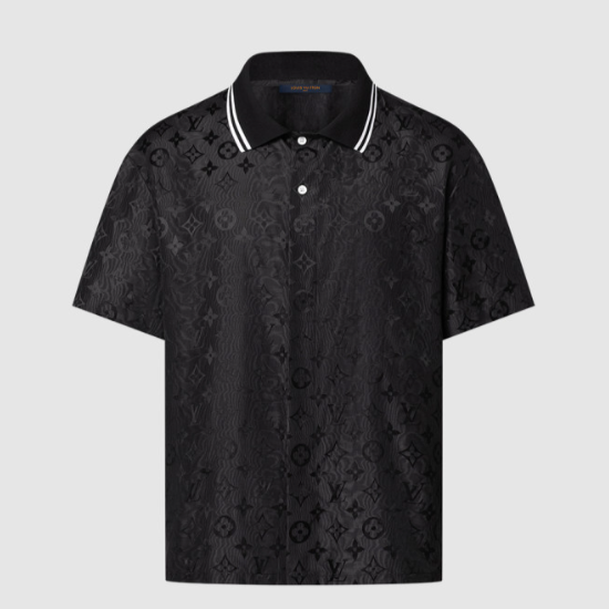 루이비통 모노그램 무아레 자카드 쇼트 슬리브드 실크 셔츠NEW