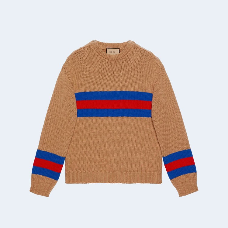 구찌 스트라이프 울 혼방 스웨터