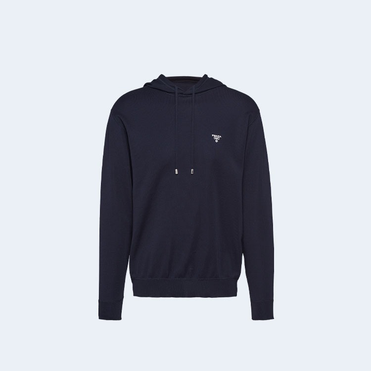 프라다 엠브로이드 네이비 후드