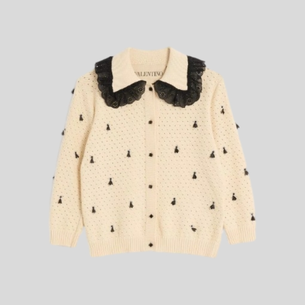 발렌티노 자수 코튼 가디건