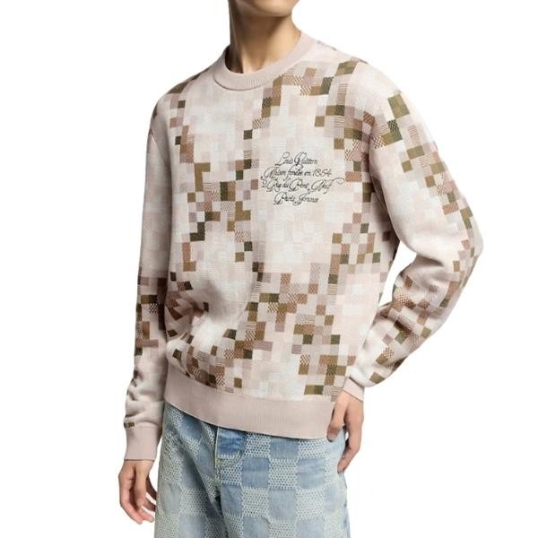 루이비통 카모 체크 니트