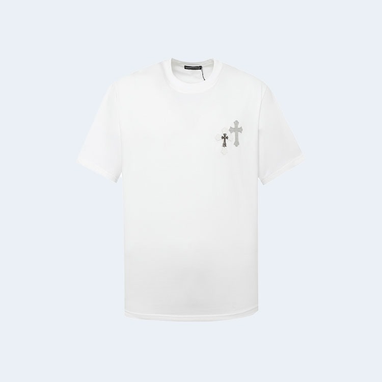 크롬하츠 크로스 슬러리 아플리케 티셔츠 화이트
