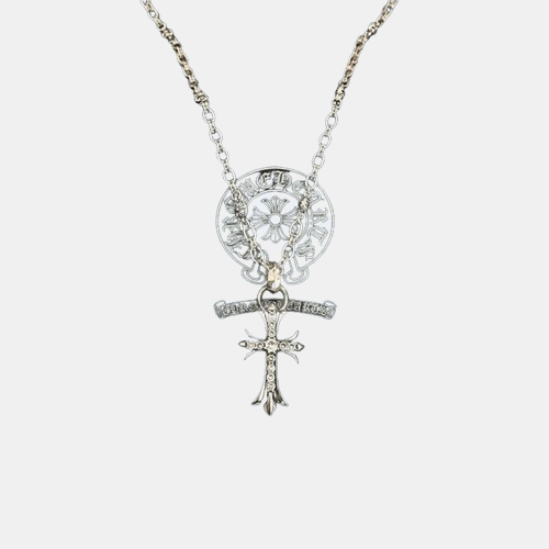 크롬하츠 풀 파베 팬던트 목걸이