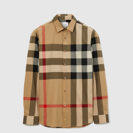 버버리 체크 코튼 셔츠