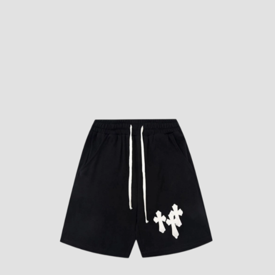 크롬하츠 크로스레더 화이트 와펜 쇼츠