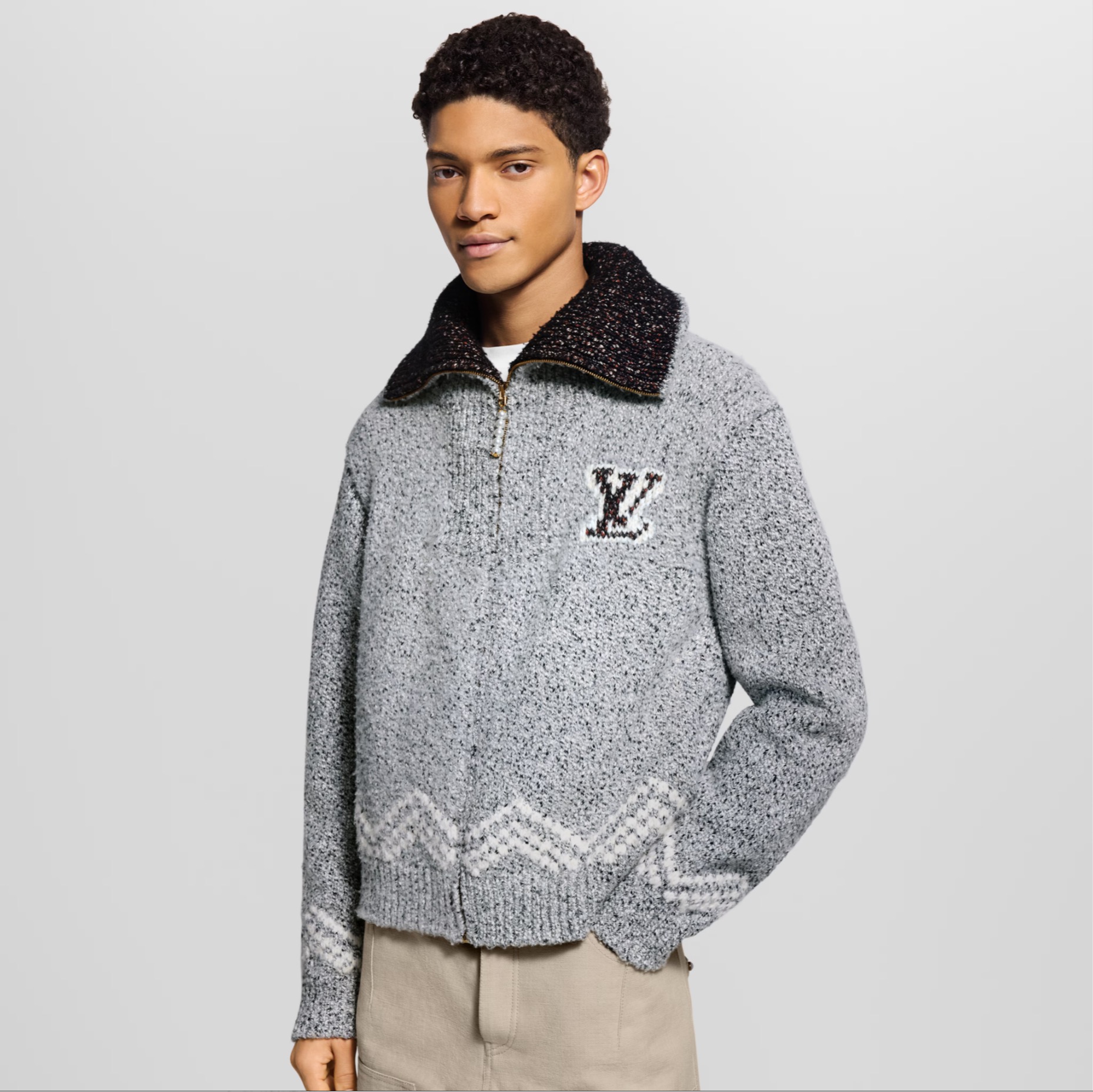 루이비통 지퍼 니티드 블루종