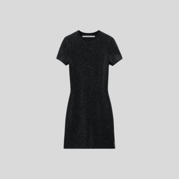 알렉산더왕 블랙 울 블렌드 핫픽스 드레스
