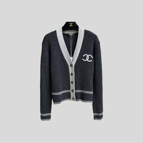 샤넬 니트 블록 가디건